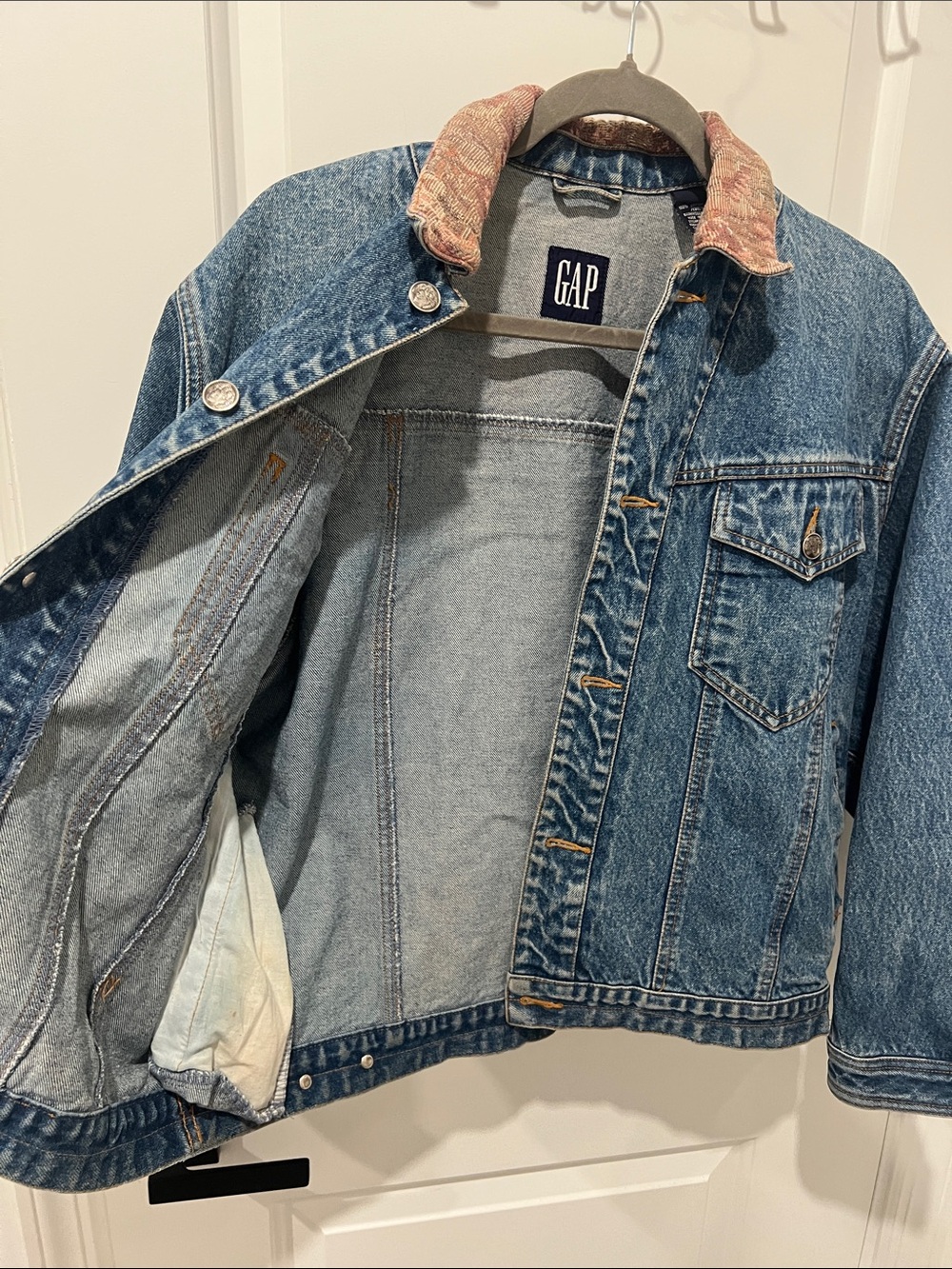 Vintage 90s GAP Blue Denim Oversized Jacket Size Small - Picture 9 of 9